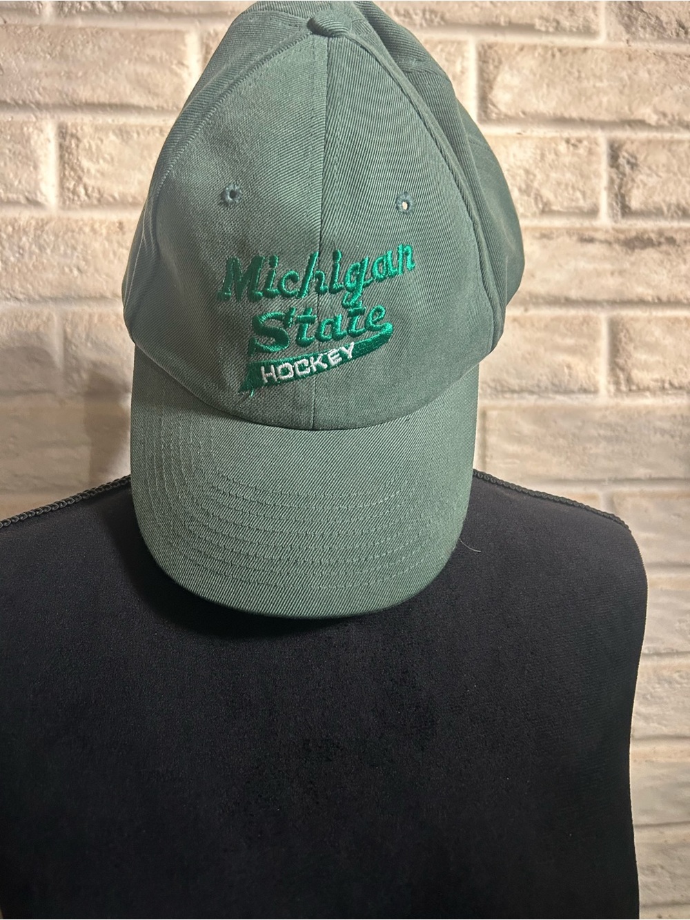 Michigan State Hockey Green Baseball Cap
